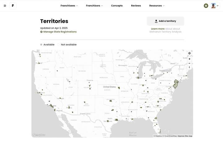Wefranch territory management settings